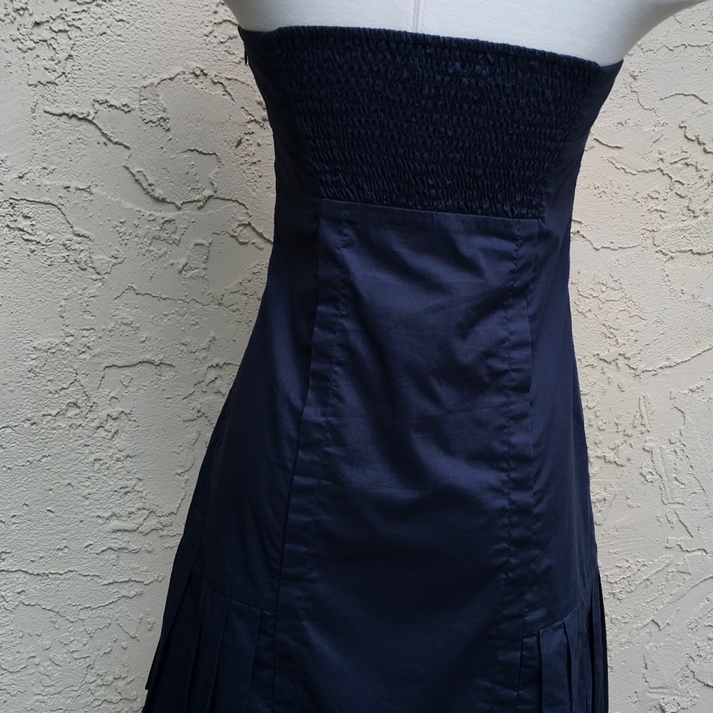 Final Sale Sleeveless Blue Khaki Dress - Picture 6 of 8